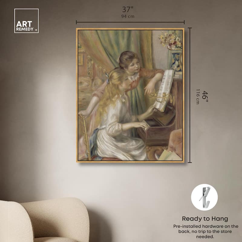 Young Girls at the Piano Canvas by Art Remedy