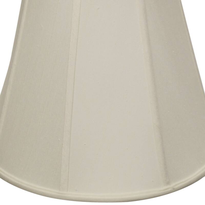 Deep Softback Lampshade with Washer Fitter, White Natural Fabric Lampshade for Table Lamps, 9" Top x 18" Bottom x 13" Height