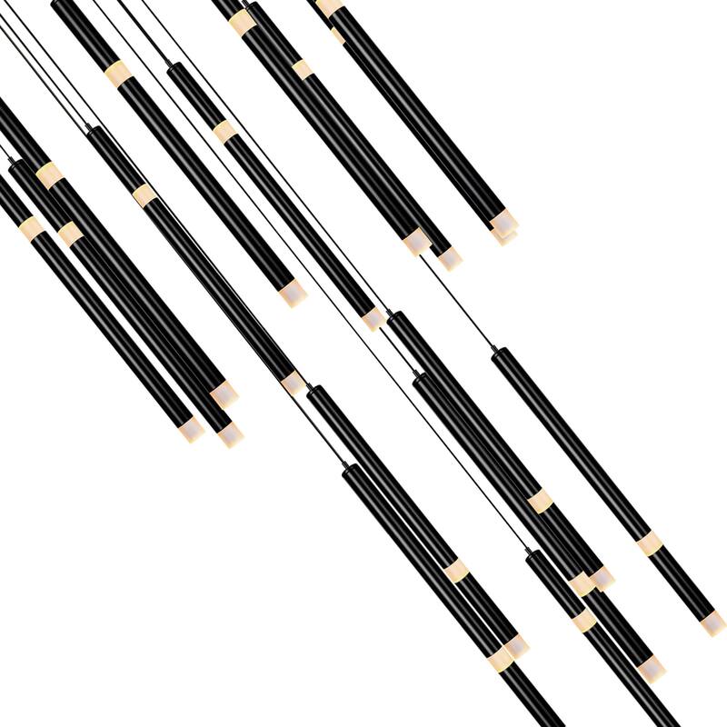 Flute 16 Light LED Chandelier With Black Finish