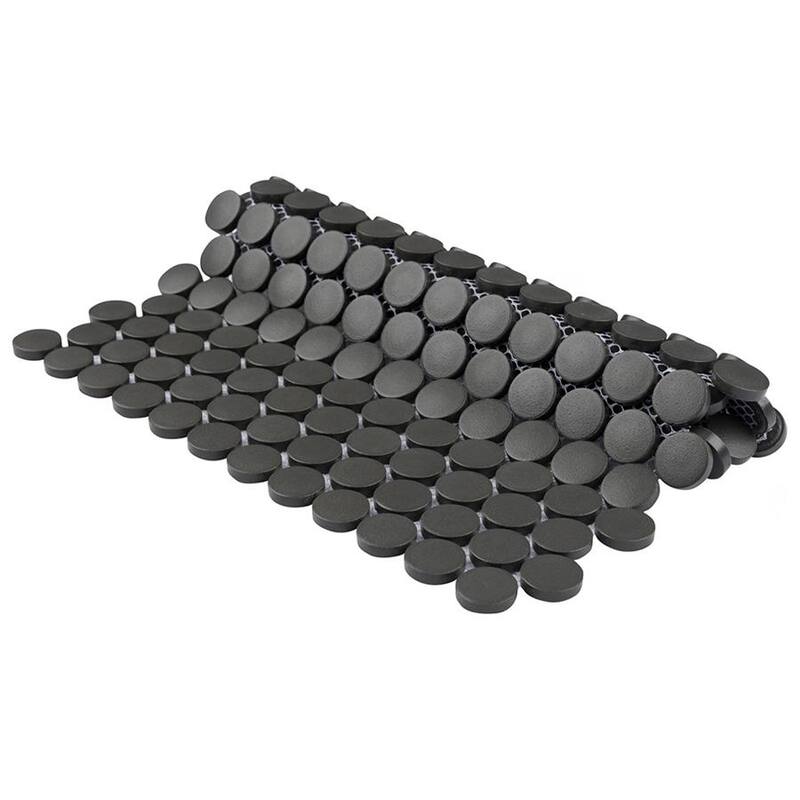 Merola Tile Gotham Penny Round Black 9.75" x 11.5" Unglazed Porcelain Mosaic Tile