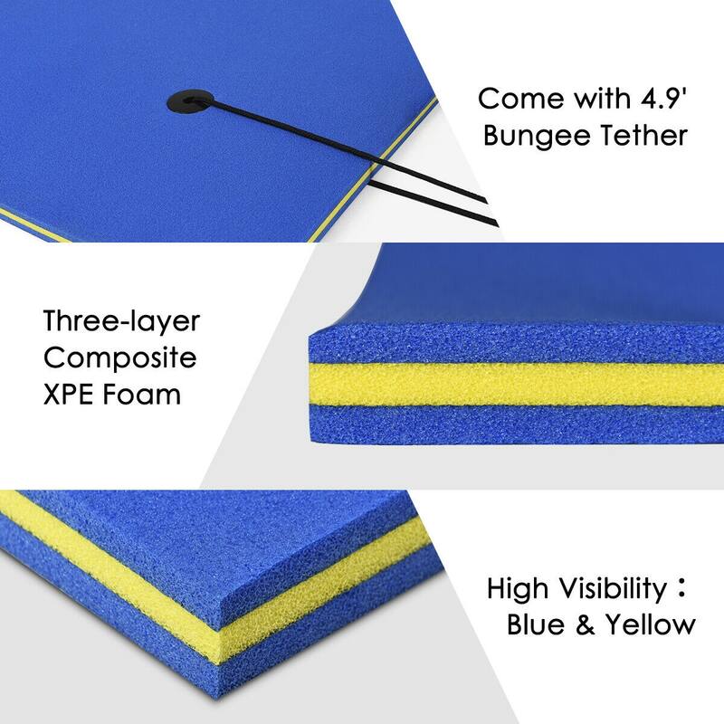 3 Layer Floating Water Pad Foam Mat Water Recreation Relaxing 18' x