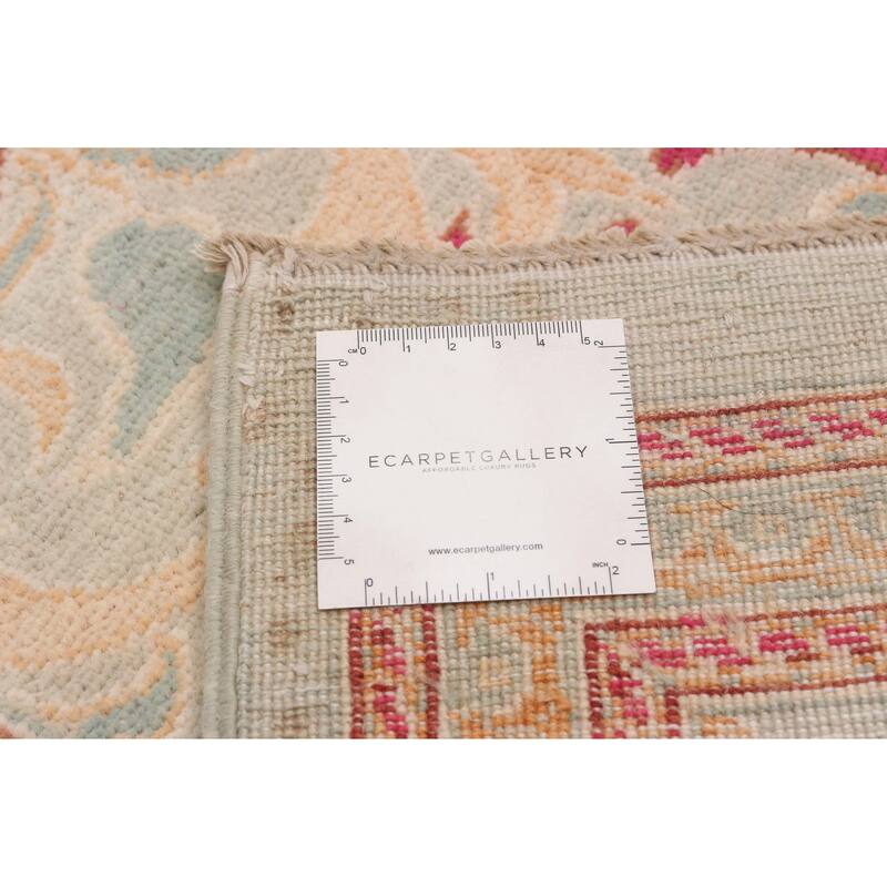 ECARPETGALLERY Hand-knotted Abstract Lahore Legacy Beige, Pink Wool Rug - 9'0 x 12'0