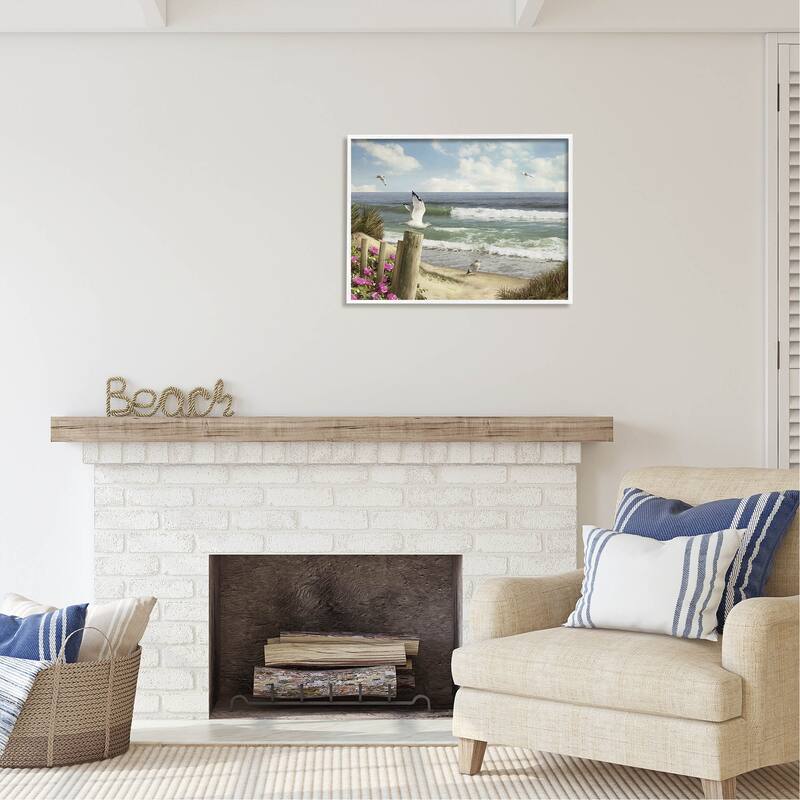 Stupell Endless Seas Beach Seagulls Framed Giclee Art by Alan Giana