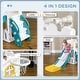 preview thumbnail 6 of 9, 5 in 1 Toddler Slide, Indoor Kids Slide Playset for 1-3 Years Olds with Basketball Hoop, Climber, Telescope & Storage Basket