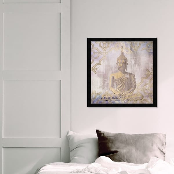Shop Oliver Gal Buddha In Peace Spiritual And Religious Framed Wall Art Prints Religion Gold Purple Overstock 31287438