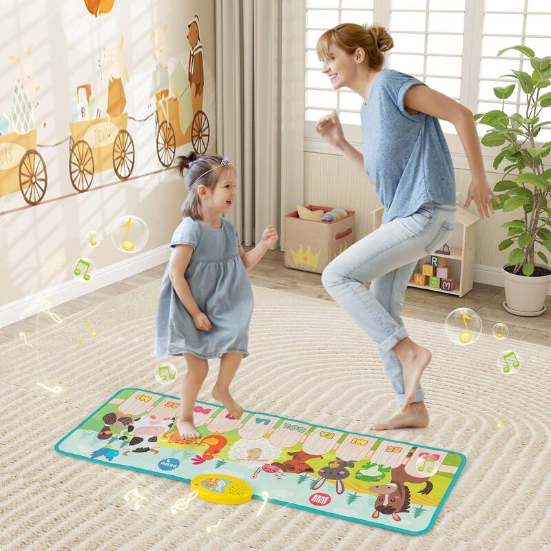 Costway Floor Piano Mat for Toddlers Baby Musical Touch Dancing - Multi-color - See Details