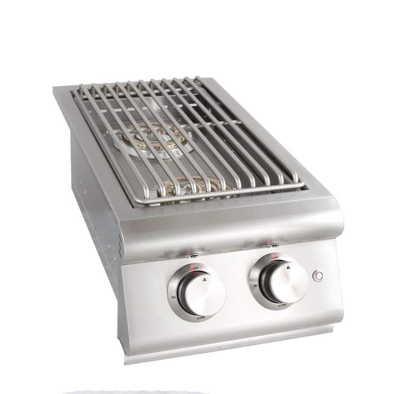 BLAZE - Double Side Burner with Lights - BLZ-SB2LTE (LP) - BLZ-SB2LTE-LP - N/A
