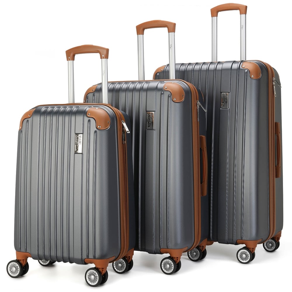 Miami CarryOn Collins 3 Piece Expandable Retro Spinner Luggage Set