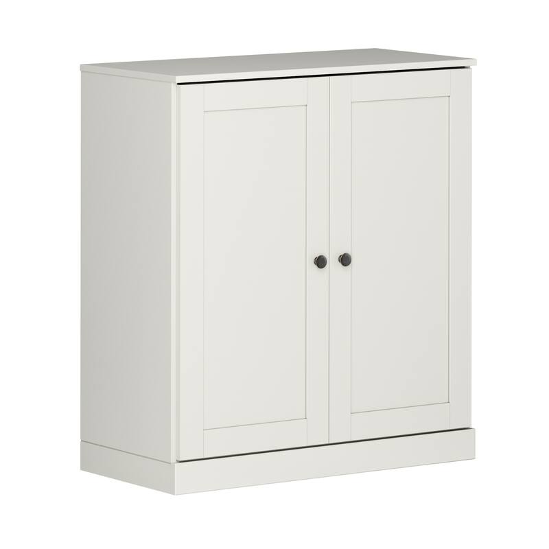 Palace Imports 100% Solid Wood 3-Shelf Bookcase with Shaker Doors and Adjustable Shelves