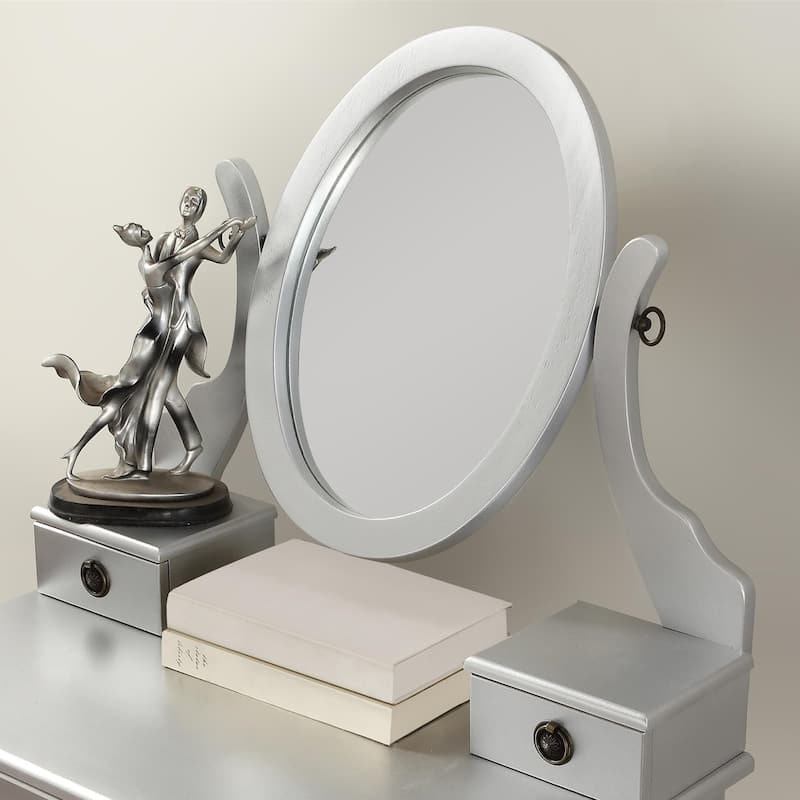 Wood Makeup Vanity Table and Stool Set