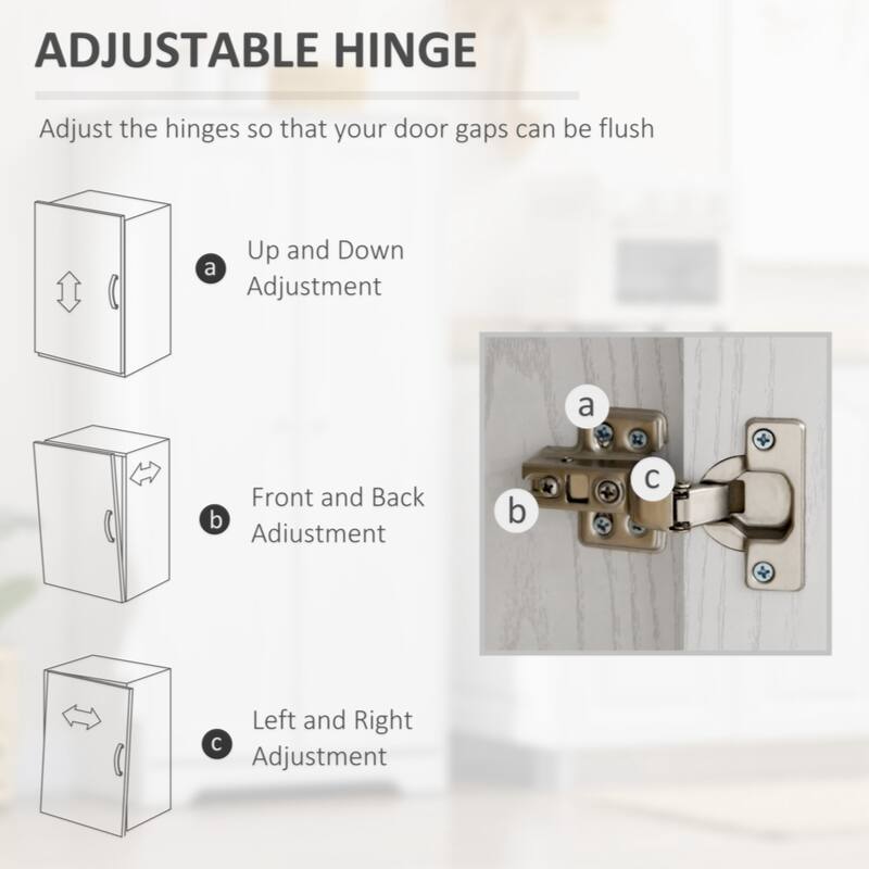 Kitchen Pantry Storage Cabinet, Freestanding Kitchen Cupboard with 2 Doors, Adjustable Shelves for Dining Room, White