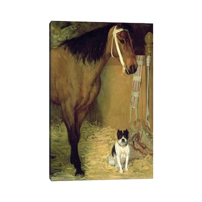 iCanvas "At the Stable, Horse and Dog, c.1862" by Edgar Degas Canvas Print
