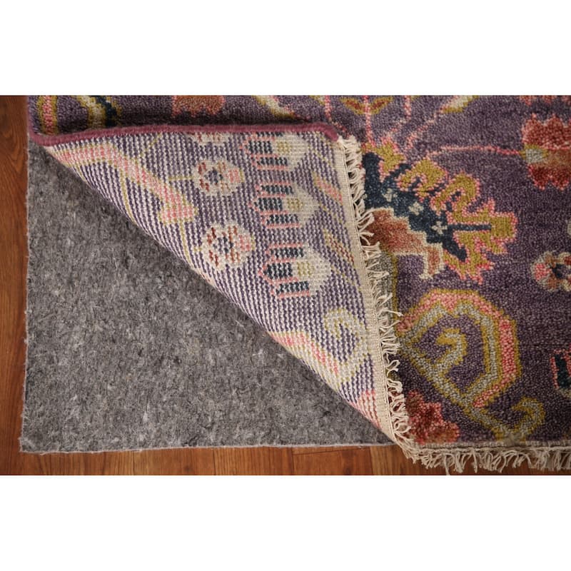 All-Over Purple Kazak Indian Runner Rug Handmade Wool Carpet - 2'6"x 15'10"