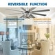 preview thumbnail 8 of 20, Chichoice 65" Industrial Caged Ceiling Fan with Light and Remote, 6-Speed DC Motor Large Ceiling Fan