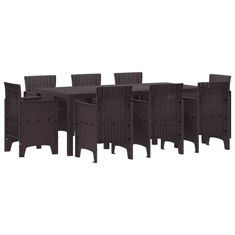 vidaXL Garden Dining Set 9 pcs Poly rattan - 39 x 79 x 29