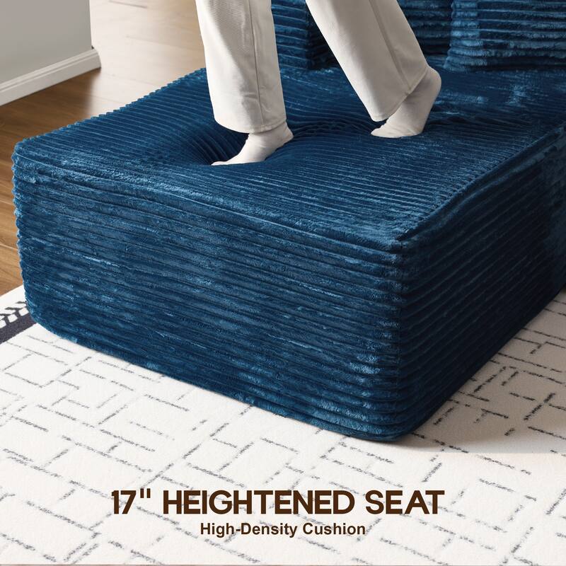 OVIOS All-Foam Cloud L-Shaped Lounger Sofa​ ​​With Ottoman​