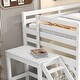 preview thumbnail 4 of 5, White Full Size Pine Wood Loft Bed with Platform & Ladder, Safety Rails, Easy Assembly