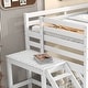 preview thumbnail 4 of 9, White Full Size Wood Loft Bed with Ladder and Fence for Bedroom