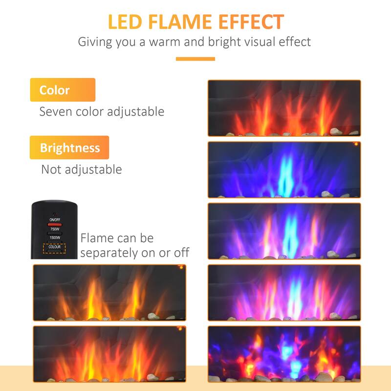 HOMCOM Electric Fireplace Wall-Mounted