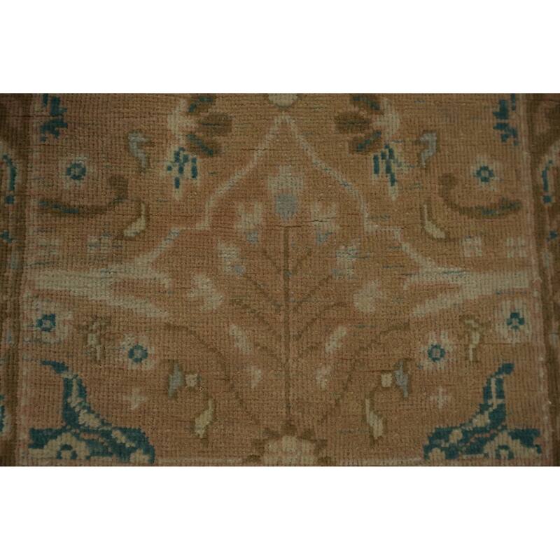 Hand Knotted Oriental 100% Wool Carpet Traditional All-Over Brown Ziegler Area Rug - 3' 9'' X 1' 11''