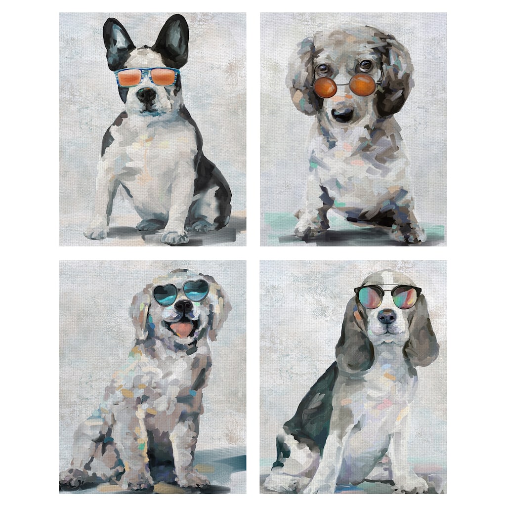 Shady Pups I, II, III, IV by Studio Arts Canvas Art Prints