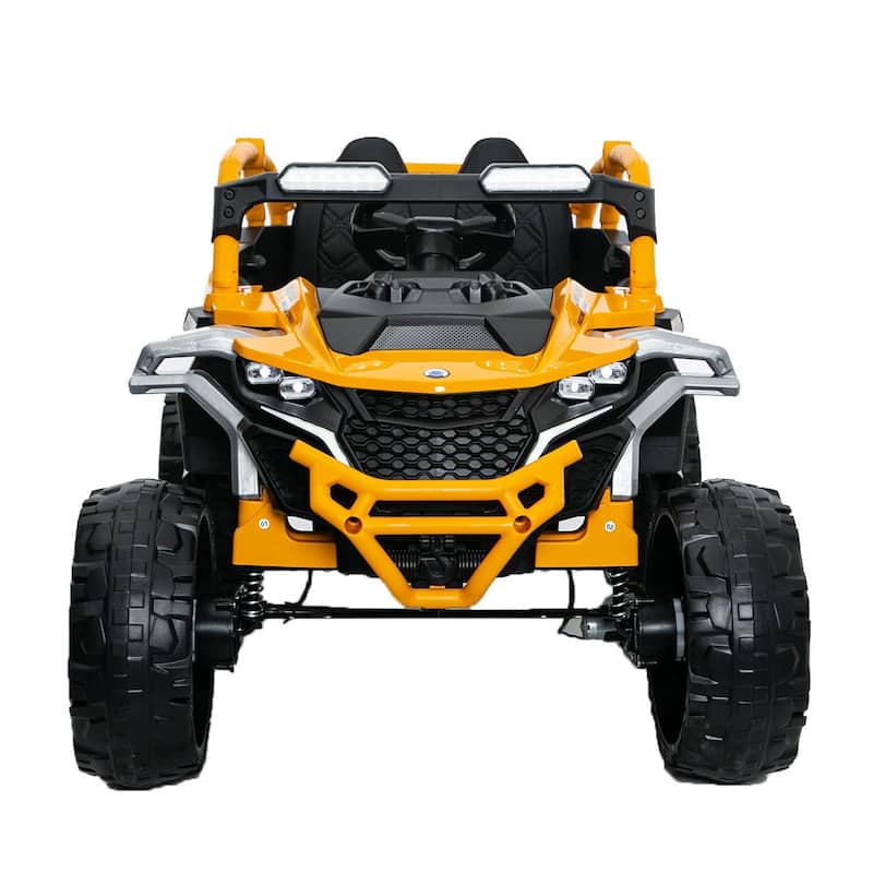 12V 2-Seater Kids Electric UTV Ride-On for Ages 3-6, Yellow with Remote Control & Music