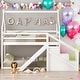 preview thumbnail 1 of 28, Modern Twin Over Twin House Loft Or Bunk Bed With Slide And Staircase,Sturdy Frame,For Bedroom White