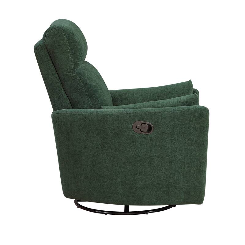 Fremont & Park Lennon 35" Microfiber Manual Swivel Glider Recliner - Removable Back