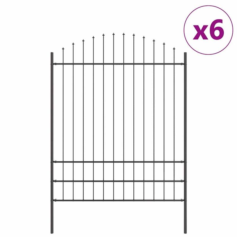 vidaXL Garden Fence Grey Powder-Coated Steel