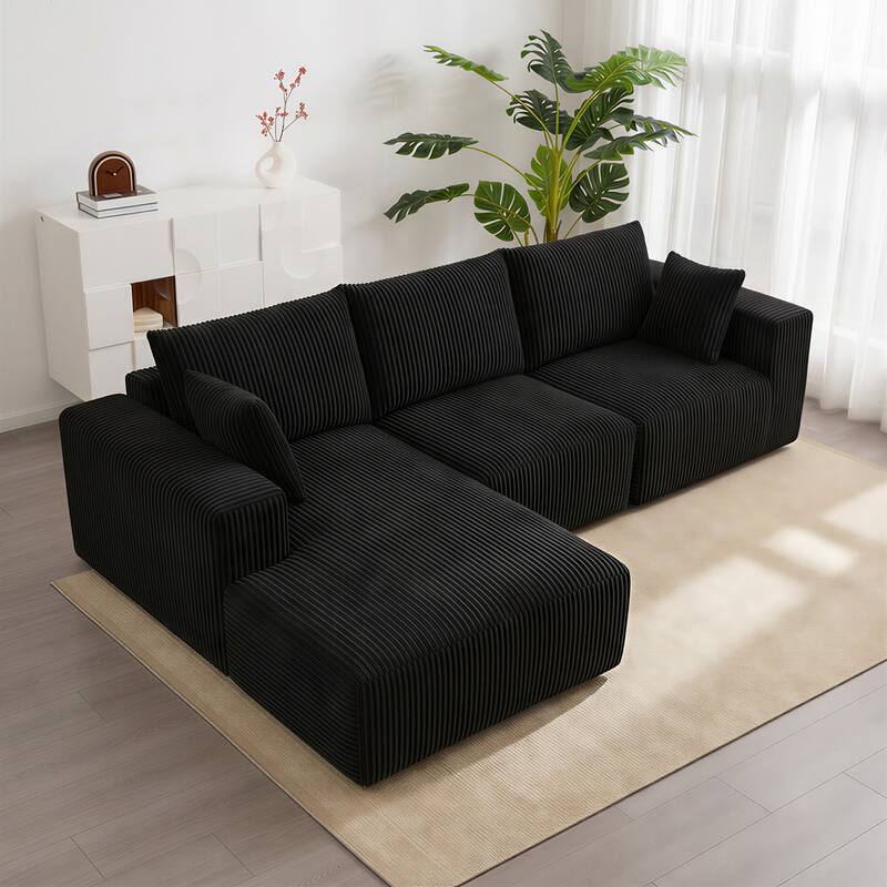 Modular Sectional Sofa, Cloud L-Shaped Couch with Deep Seats and Chaise, Upholstered Boneless Modular Couch