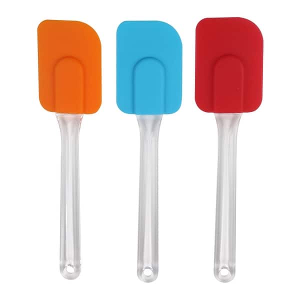 Flexible Silicone Spatula Set Heat Resistant Non Stick - Red,Orange,Blue