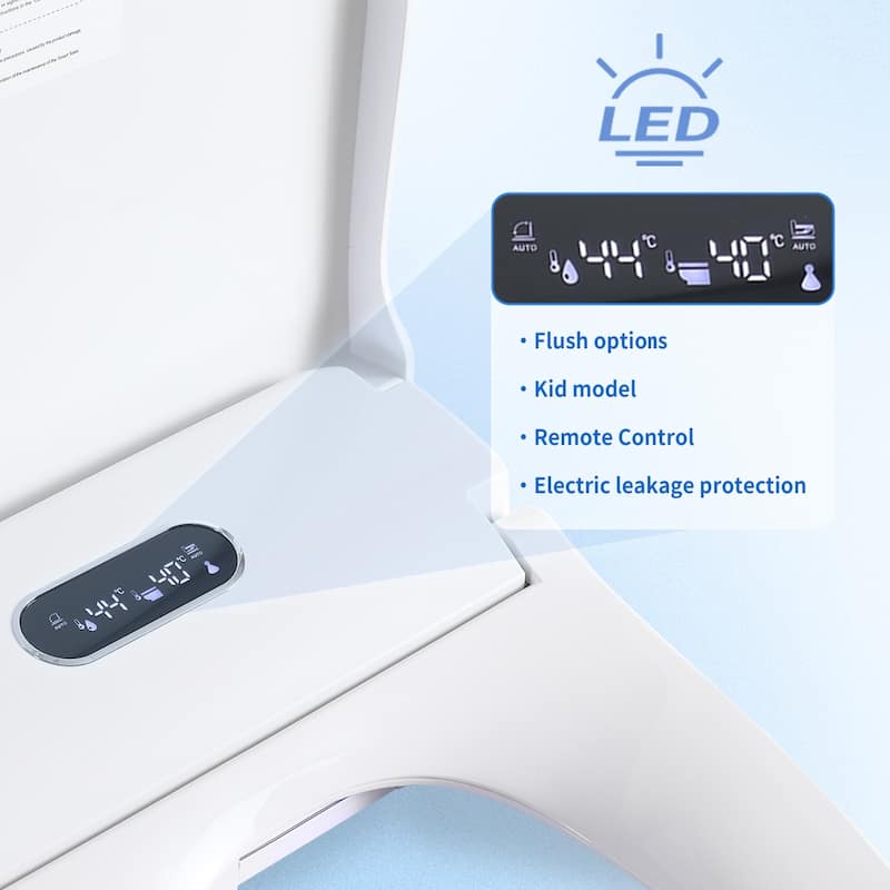 Smart Bidet Toilet Seat With Side Knob Adjustable Heated Seat With Automatic Nozzle Cleaning,Night Light,Only Seat