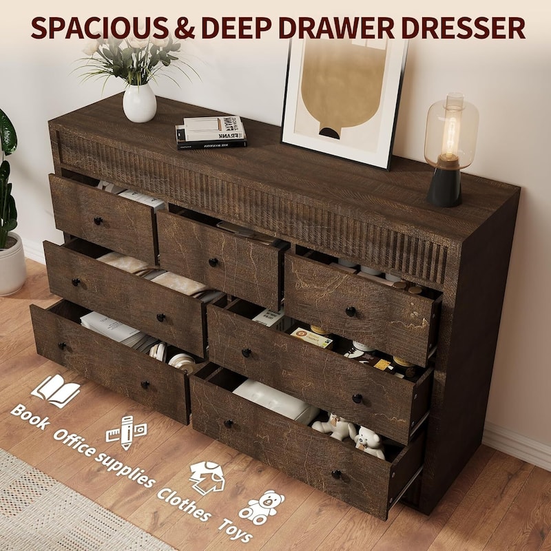 7 Drawer Dresser Storage Organizer for Living Room, Bedroom, Hallway