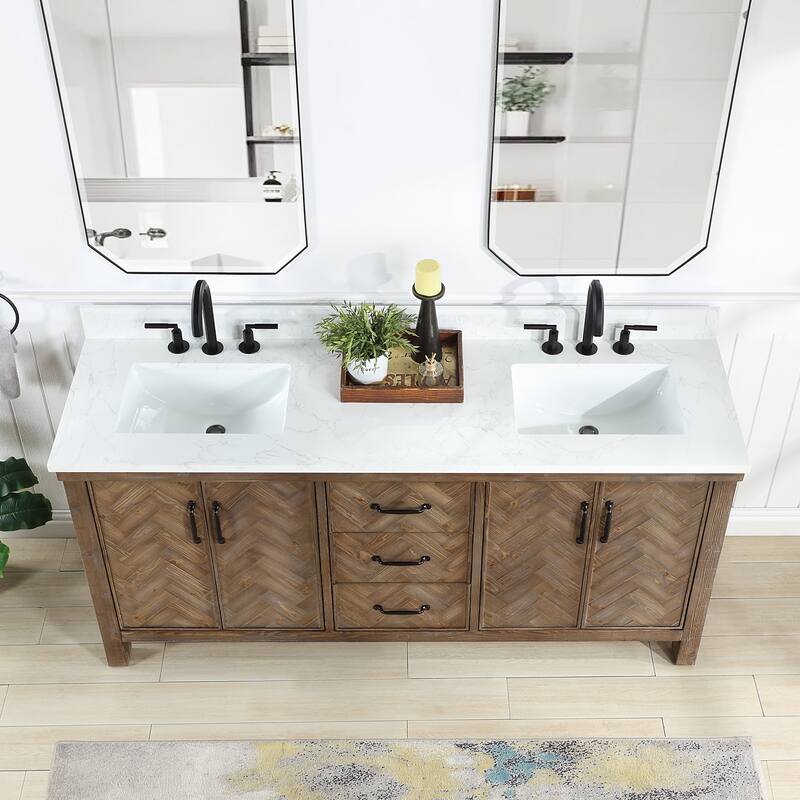Javier Bath Vanity with Composite Stone Top without Mirror