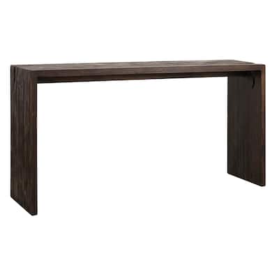 Evie Reclaimed Pine Waterfall Console Table, Espresso