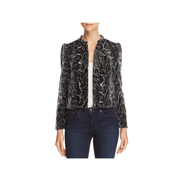 rebecca taylor snake print velvet jacket