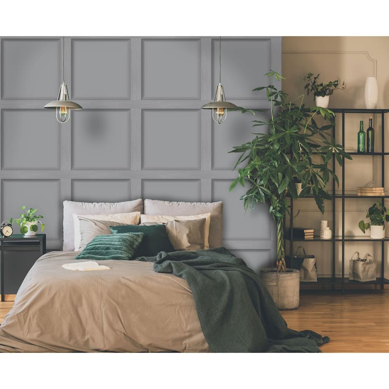 Modern Faux Wood Panel Non-Pasted Wallpaper - 396 in x 20.8 in