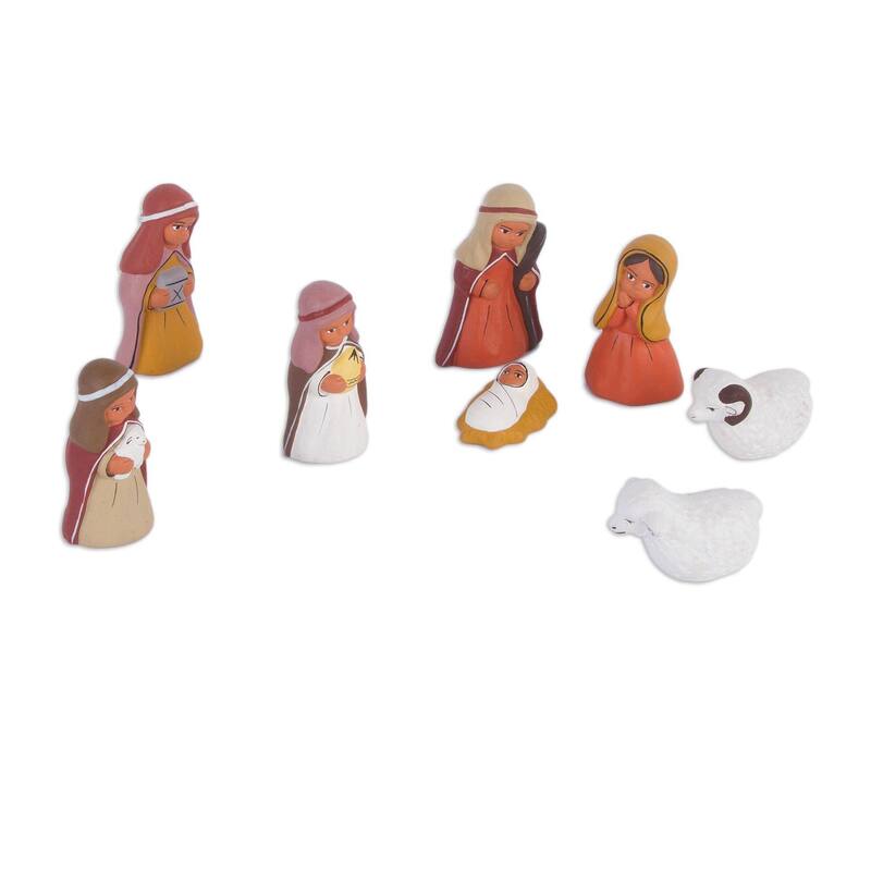 Novica Handmade Arabic Nativity Ceramic Nativity Scene (Set Of 8)