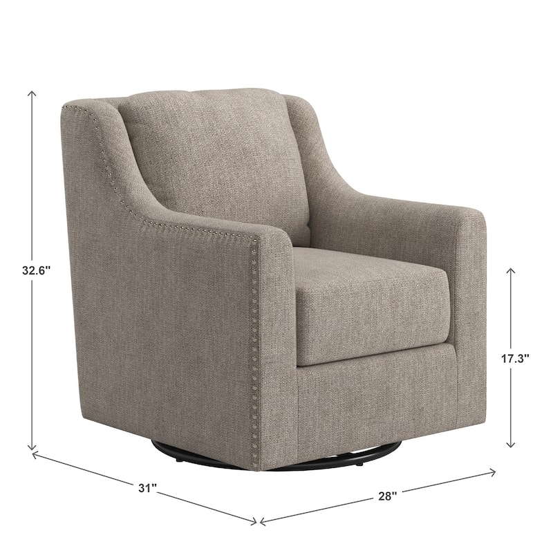 Orwyn Nailhead Slope Arm Swivel Chair by iNSPIRE Q Classic