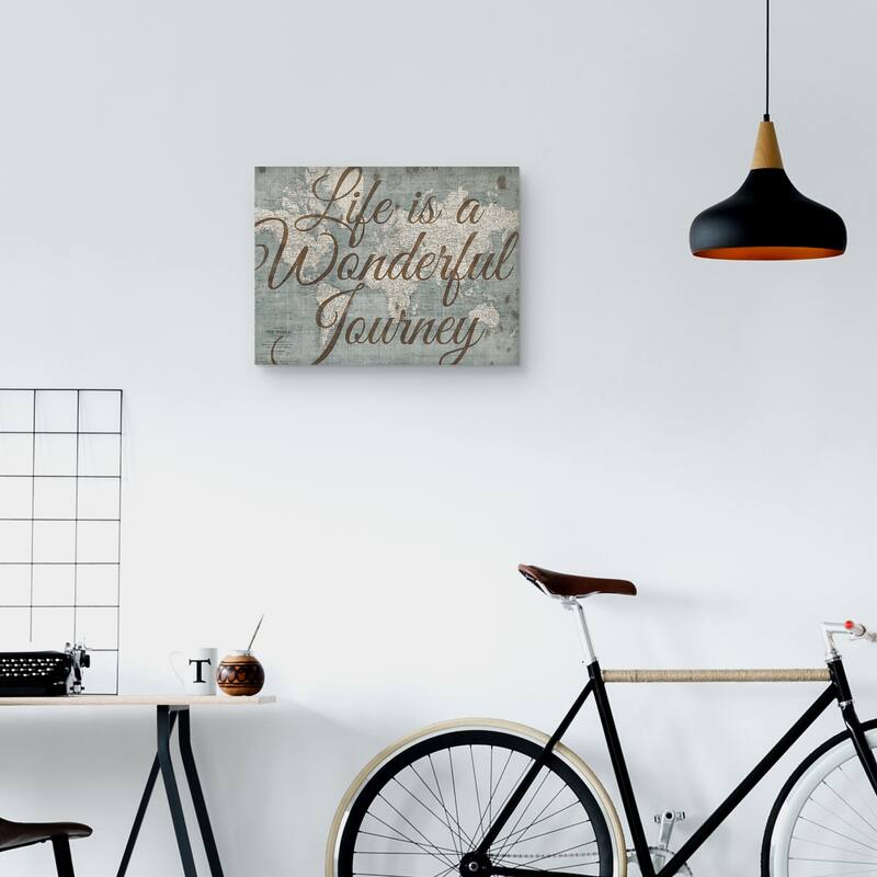 World Map Insp Wonderful Journey REV Canvas Art Print