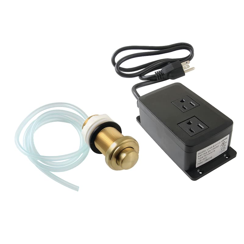 Trimscape Dual Outlet Garbage Disposal Air Switch Kit - Brushed Brass