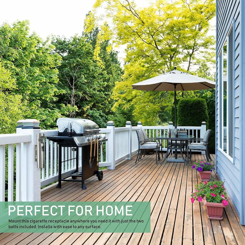 ELITRA Wall Mounted Outdoor Cigarette Butt Receptacle