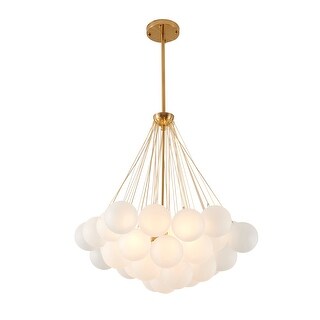 Gold Metal Chandelier With White Glass Shades - Bed Bath & Beyond ...