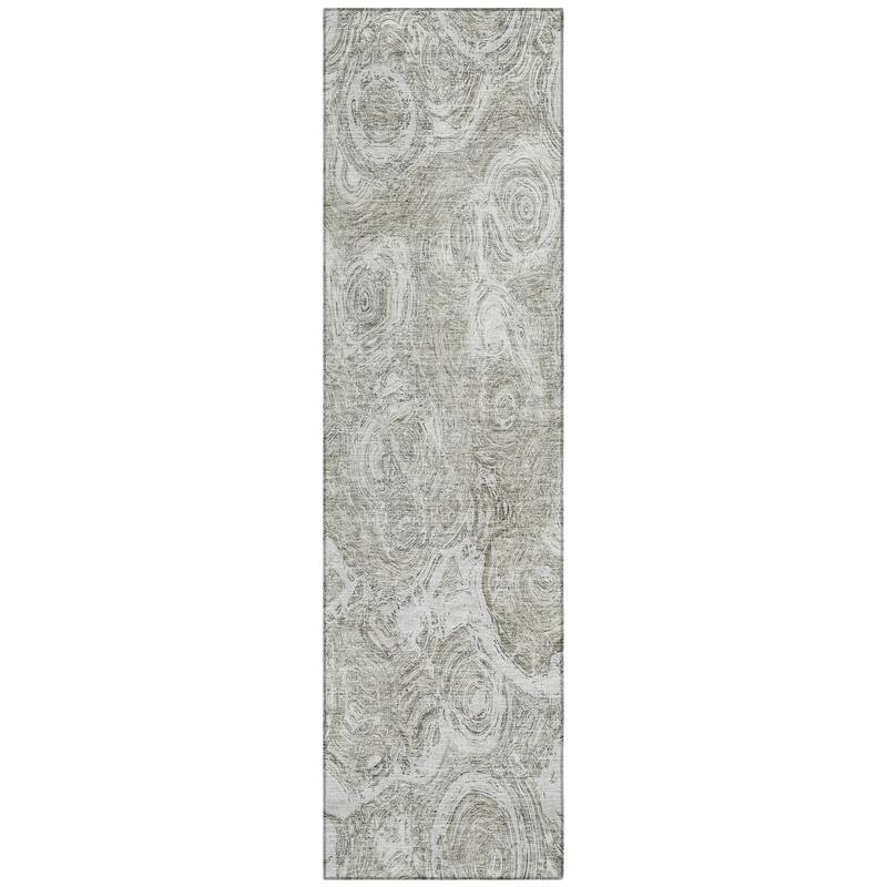Machine Washable Indoor/ Outdoor Chantille Abstract Waves Rug