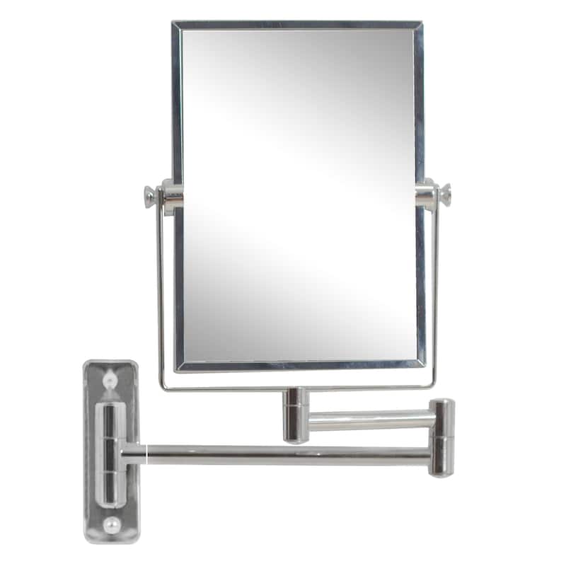 5in. W Rectangle BrassMirror Wall Mount Magnifying Mirror In Chrome Color On Sale Bed Bath