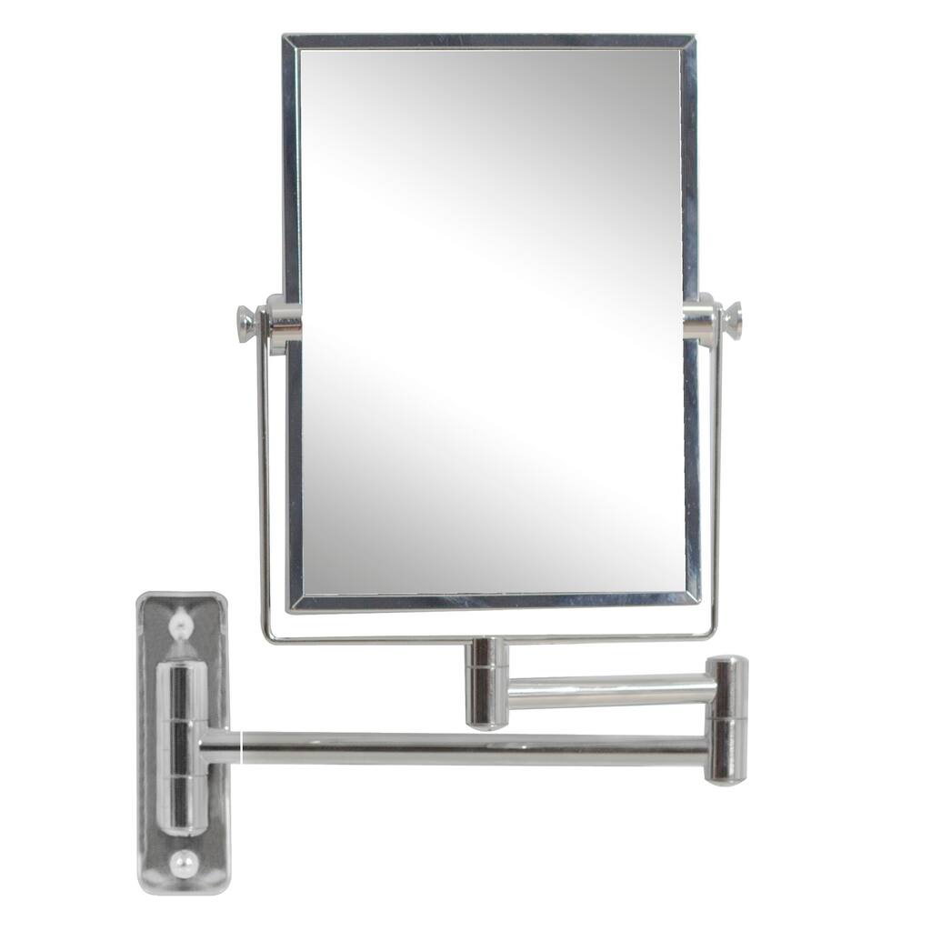 5-in. W Rectangle Brass-Mirror Wall Mount Magnifying Mirror In Chrome Color