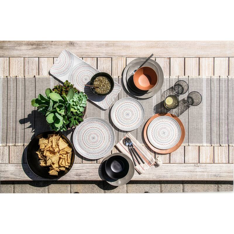 Abode Homewares Desert Mandala Planta Low Bowl - Beige - 7.4" - Set of 6