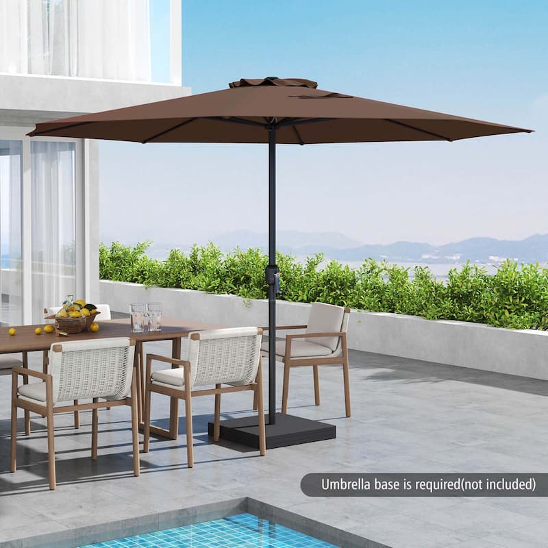 Costway 12 FT Patio Umbrella Outdoor Market Umbrella with Crank Handle