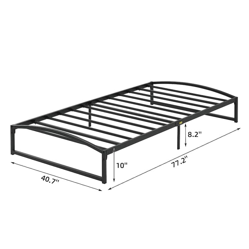Low Bed Frame，Metal Platform Bed Frame with Arch Design