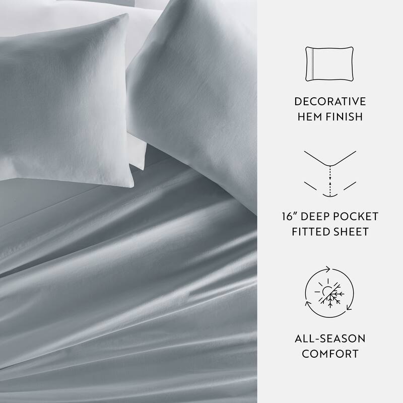 Becky Cameron Solid Brushed 300 Thread Count Cotton Sheet Set